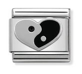 Nomination Composable Classic Link 330202/20 Yin Yang Heart in Enamel & 925 Silver